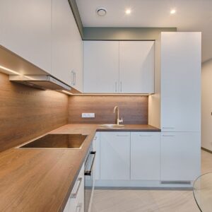 White Wooden Modular Kitchen